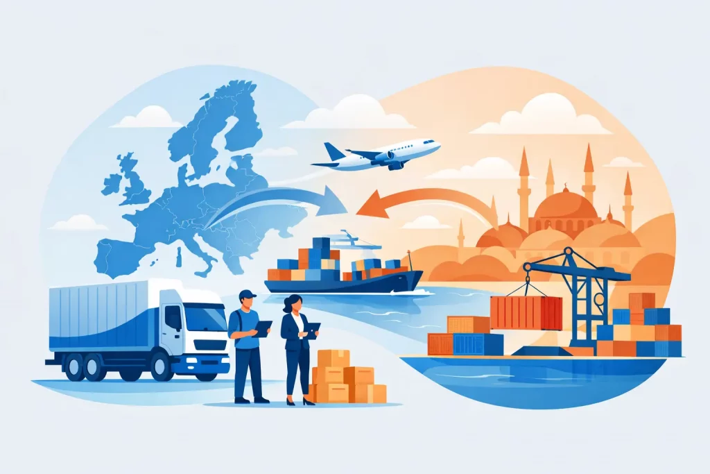 Spedition für Export in die Türkei wählen